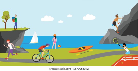 Sport activities at the beach