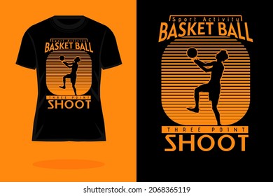sport activity basketball silhouette vintage t shirt design