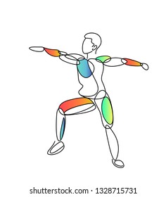 Sport and activity line drawing, Vector Illustration.