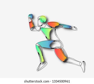 Sport and activity line drawing, Vector Illustration.