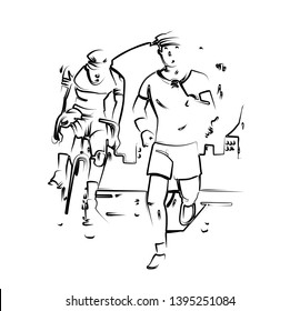 Sport and activity line drawing, Vector Illustration