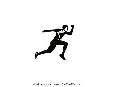 Sport- und Aktivitätsmann-Läufer Jogger laufen einzelne Linie Kunstzeichnung, Vektor Illustration.