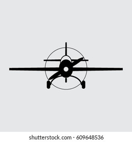 Sport aircraft icon, airplane vector illustration