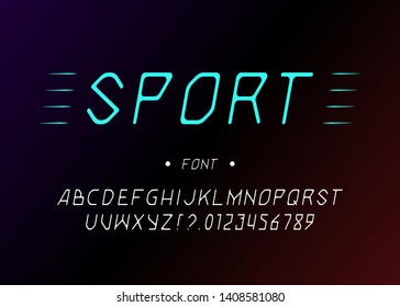 sport alphabet modern typography slanted style. Trendy typeface for t shirt, racing, game, promotion, poster, decoration, sale banner, printing on fabric. Cool font. 10 eps