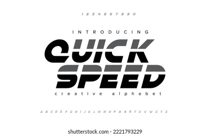 Sport alphabet vector speed typeface