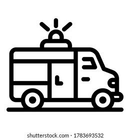 Sport ambulance car icon. Outline sport ambulance car vector icon for web design isolated on white background