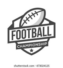 Sport American Football Logo. Black And White. Vintage Style.