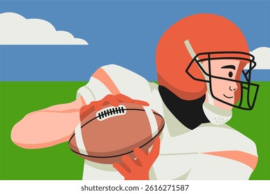 Sport american football training illustration