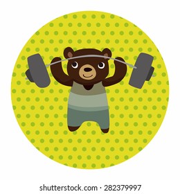 sport animal bear cartoon elements vector