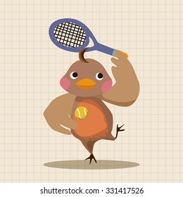 sport animal chicken cartoon elements vector