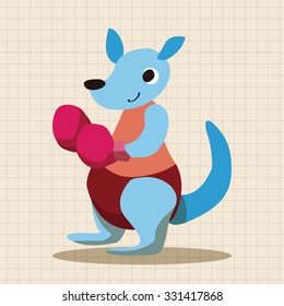 sport animal kangaroo cartoon elements vector