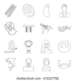 sport, animal, medicine and other web icon in outline style. technology, services, army icons in set collection.