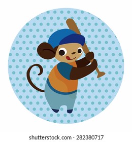 sport animal monkey cartoon elements vector