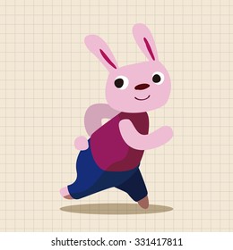 sport animal rabbit cartoon elements vector