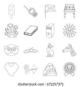sport, animals, education and other web icon in outline style. medicine, library, security icons in set collection.