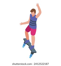 Sport aquatic flyboard icon isometric vector. Air action. Future adventure