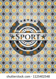 Sport arabesque badge. arabic decoration.