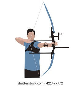 Sport archery, isolated vector