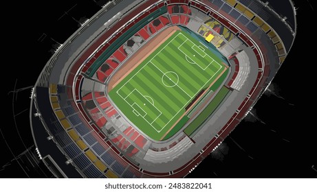 icono art design sport arena vista superior Vector