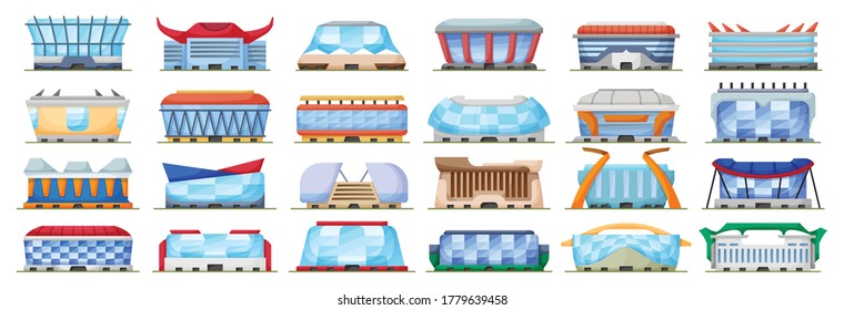 Sport arena vector illustration on white background. Isolated cartoon set icon stadium. Vector cartoon set icon sport arena.