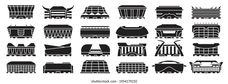 Sport arena vector illustration on white background. Isolated black set icon stadium. Vector black set icon sport arena.