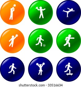 sport athletes buttons