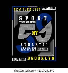 Sport, athletic Brooklyn, New York design typography vector illustration.