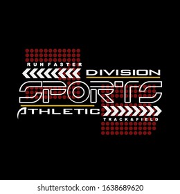 Sport athletic division typography graphic t shirt print. vector illustration design.