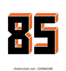 Sport Athletic Jersey Numbers 85 Players Stock Vector (Royalty Free ...