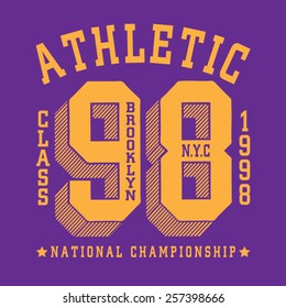 Sport athletic New york typography, t-shirt graphics, vectors