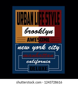 Sport athletic, new york,brooklyn typography vector illustration for t shirt