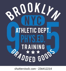 Sport athletic NYC  typography, t-shirt graphics, vectors