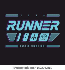 Sport athletic run typography, tee shirt graphics, vectors