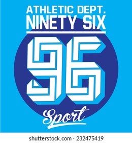 Sport athletic typography, t-shirt graphics, vectors