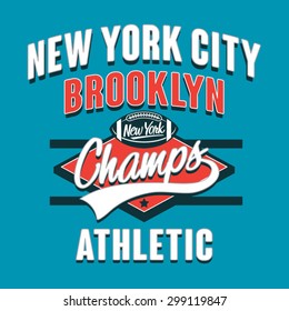 Sport athletic typography, t-shirt graphics, vectors