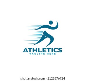 Sport athletics run logo design vector image on white background.