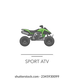 Sport ATV icon. Outline colorful icon of ATV on white. Vector illustration