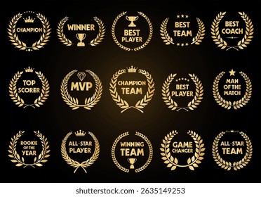 Sport Awards and best nominee award golden laurel wreaths