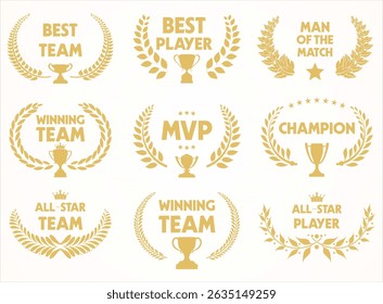 Sport Awards and best nominee award golden laurel wreaths