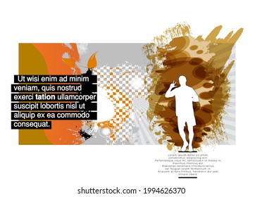 Sport background with active people ready for internet banners, social media banners, headers of websites, vector illustration 
