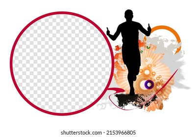 Sport background with active people ready for internet banners, social media banners, headers of websites, vector illustration 