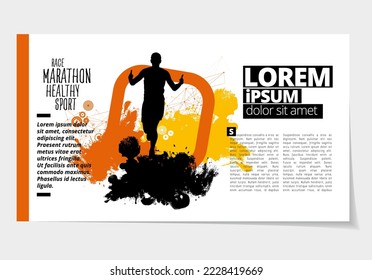 Sport background with active people ready for internet banners, social media banners, headers of websites, vector illustration 