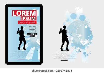 Sport background with active people ready for internet banners, social media banners, headers of websites, vector illustration 