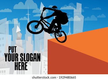 Sport background with active young man for internet banners, social media banners, headers of websites, vector illustration 