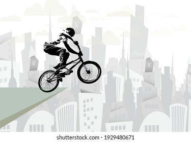Antecedentes deportivos con un joven activo para banners de internet, banners de medios sociales, encabezados de sitios web, ilustración vectorial 