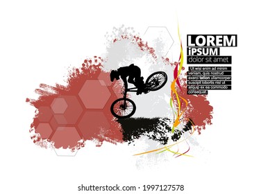 Sport background with active young man for internet banners, social media banners, headers of websites, vector illustration 