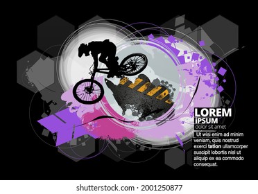 Antecedentes deportivos con un joven activo para banners de internet, banners de medios sociales, encabezados de sitios web, ilustración vectorial 