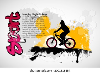 Antecedentes deportivos con un joven activo para banners de internet, banners de medios sociales, encabezados de sitios web, ilustración vectorial 