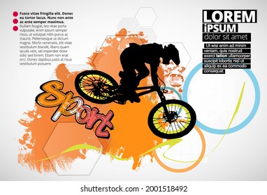 Antecedentes deportivos con un joven activo para banners de internet, banners de medios sociales, encabezados de sitios web, ilustración vectorial 
