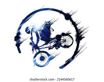 Sport background with active young man for internet banners, social media banners, headers of websites, vector illustration 